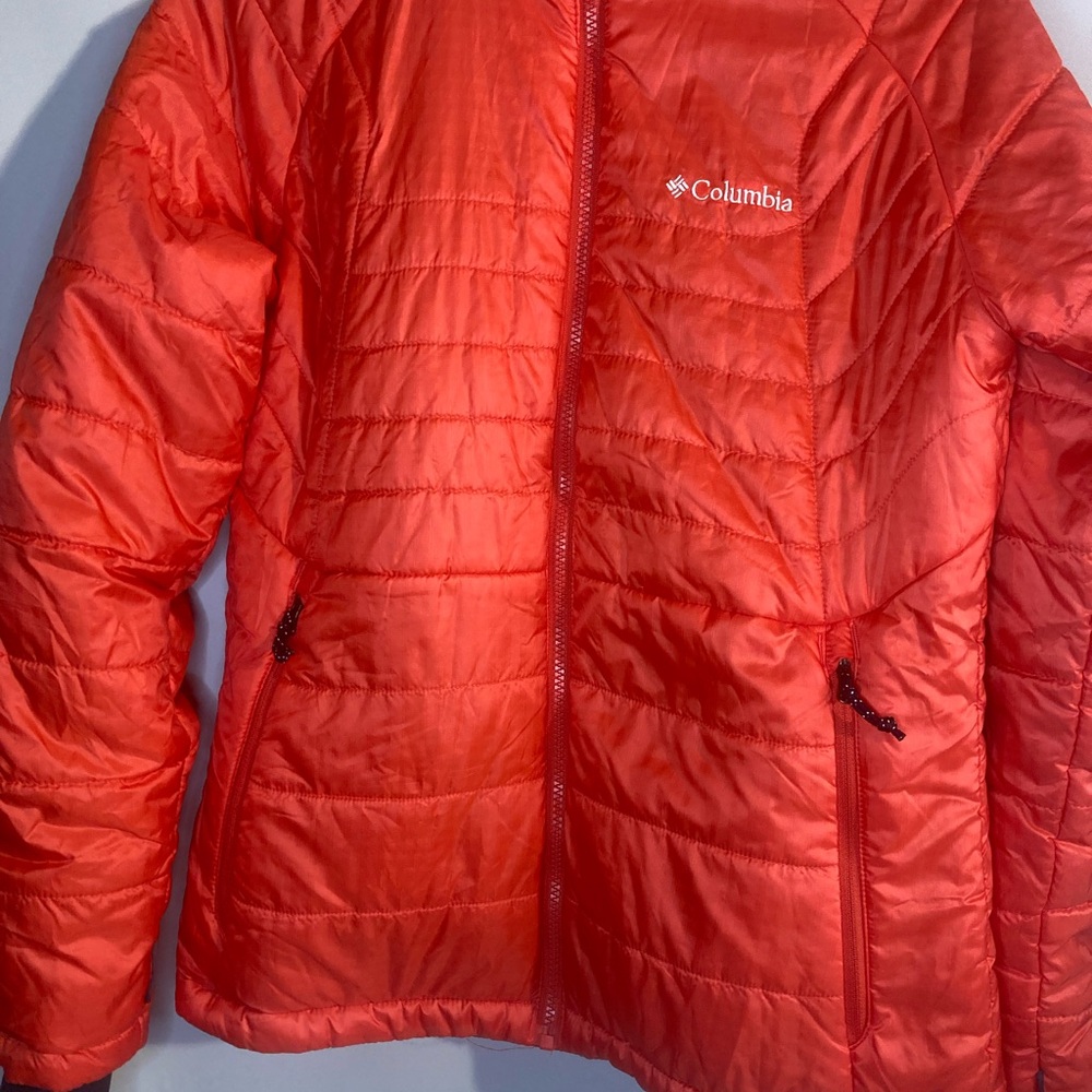 Columbia  Women Casual Puffer Orange Jacket Size S